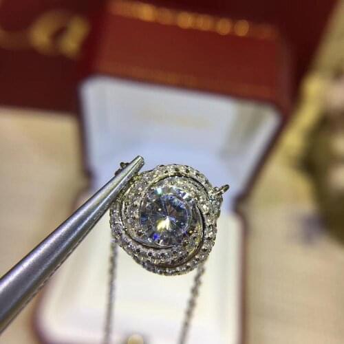 Fashion jewelry Romantic crystal necklace for women sparkling cubic zirconia round drill necklace 925 Sterling silver jewelry