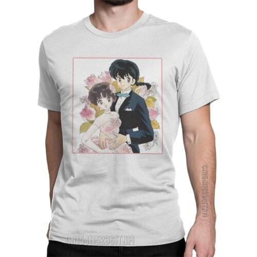 Crazy Ranma And Akane Tendo Married T-Shirt Men Crew Neck 100% Cotton T Shirt Classic Short Sleeve Tee Shirt Tops