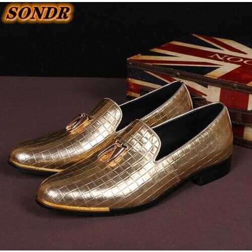 Big Size 38-48 Men Brogue British Oxford Dress Shoes Male Gentleman Genuine Leather Footwear Flats Tassel Men Loafers