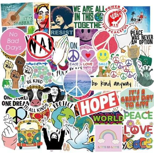 50PCS Mixed Love and Peace Graffiti Stickers Car Motorcycle Travel Luggage Guitar Laptop Waterproof Classic Toy Sticker Kid Gift