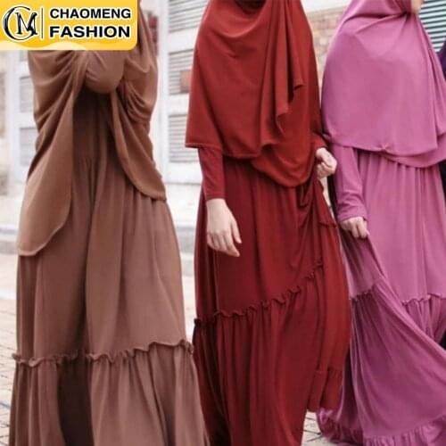 New Design Kaftan Arab Muslim Sets Dubai Abaya For Women Malaysia Islamic Jilbab Prayer Clothing Ensembles De Mode Hijab Dress