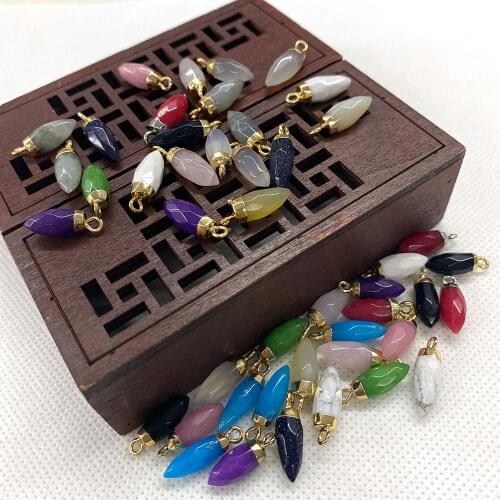 Wholesale Natural Stone Pendant Turquoise Agate Opal Exquisite Pendant for DIY Jewelry Making Jewelry Accessories Size 6x20 Mm