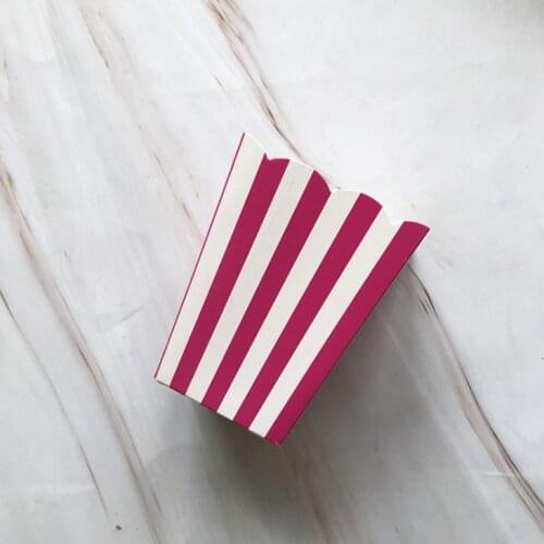 The Factory Wholesale High Quality Color Vertical Stripe Popcorn Box 8 / Bag Food Grade Paper Custom Decoration 2021 New Product