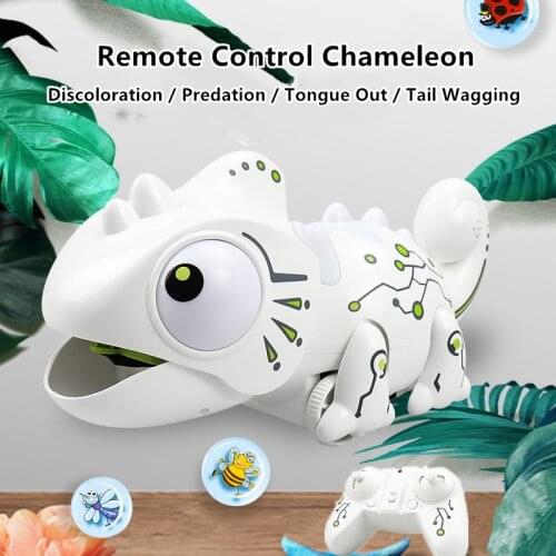 Remote Control Chameleon RC Pet Toy Changeable 12Colors Tail Swing Left And Right Sound Effect Electric Remote Control Chameleon