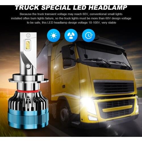 EURS led H7 H4 H11 Car Headlight H1 H3 Truck Light H8 H9 Led Light Bulb Auto headlamp Canbus Error Free 6000K 72w 7600LM