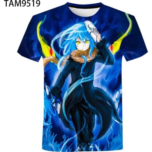 Tensei shitara Slime Datta Ken Popular Anime 3D Printing Cute Boy Girl T-Shirt Children · Comfortable Round Neck Top