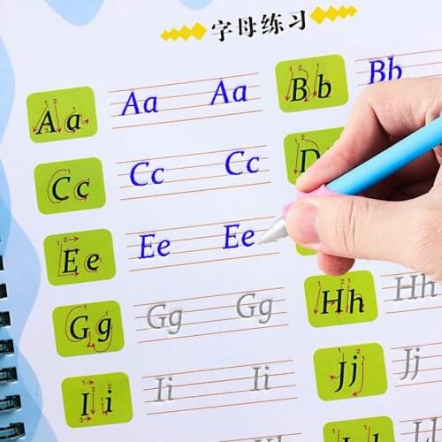 Reusable Writing Calligraphy Handwriting Copybook For Kids Word Childrens Book English Calligraphy Letter Practice Book