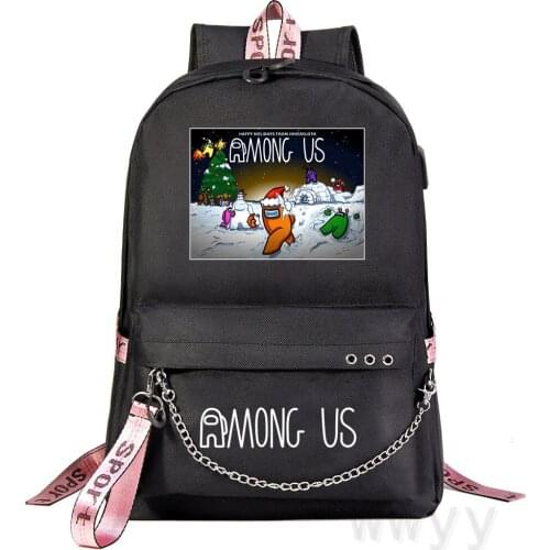 Among US Backpack Women Men Multifunction Mochilas USB Charging School Bags For Teenagers Travel Bag For Boy Girls