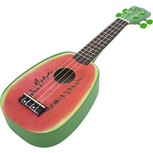 21 Inch 12 Fret 4 String Basswood Ukulele Electric Acoustic Guitar Watermelon Style Ukelele for Musical Instrument Lover