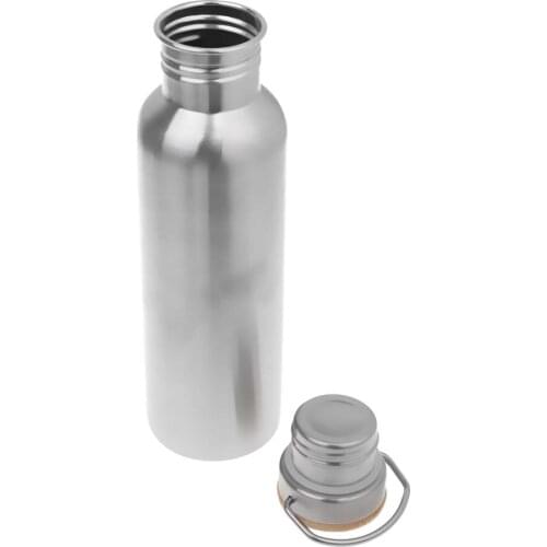 Bicycle Water Bottle 750ml Bike Drink Bottle Stainless Steel Bicycle Accessories for Outdoor Cycling Camping Silver