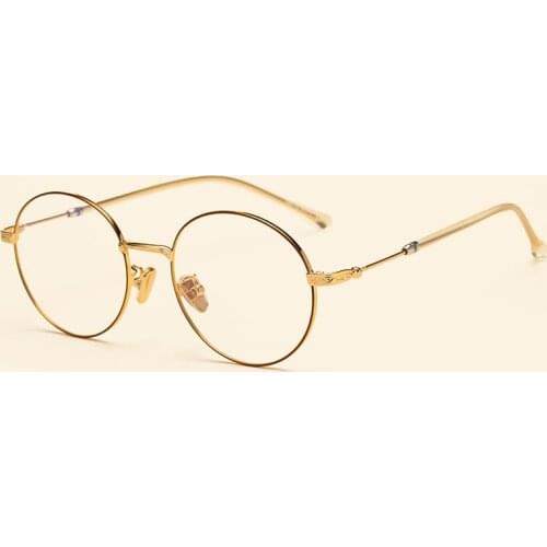 Width-132 New Vintage alloy round gold fine-framed glasses small face women circular myopia optical eyeglasses frames Eyewear