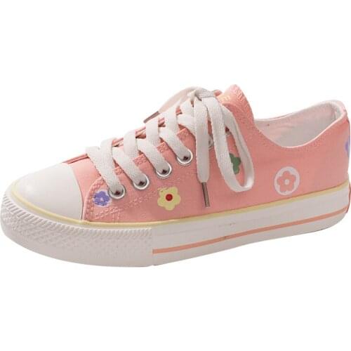 Flowers Canvas Shoes Female 2019 New Tide Shoes Korean Version Of The Elegant Wind Female Shoes Fairy Sneakers Shoes