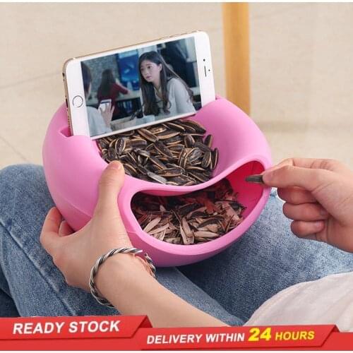 1 PCS modern home living room leisure snack fruit mobile phone holder detachable double layer candy storage box kitchen tools