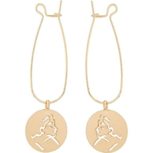 10 pair /lot wholesale fashion jewelry metal face cute aesthetic earrings