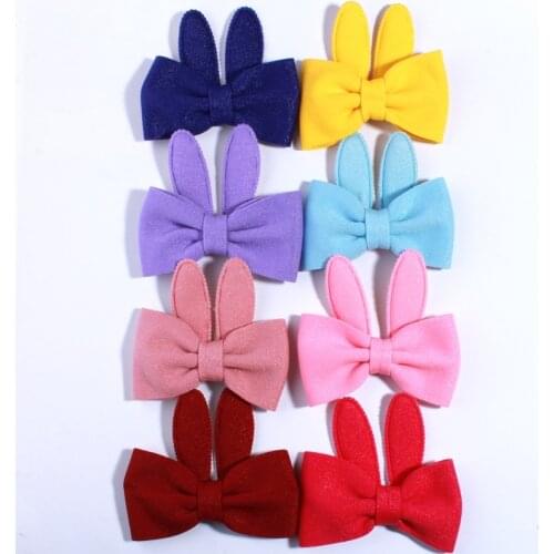 50PCS 10CM New Rabbit Ears Shape Hair Bows For Girls Headbands Big High Quality Fabric Made Boutique Hair Bow For Women Friend