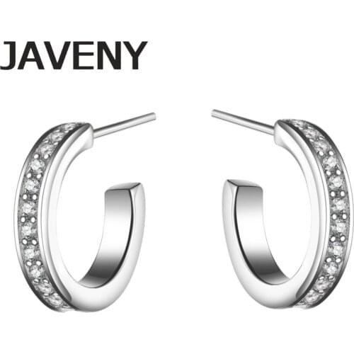 925 Sterling Silver Half Hoop CZ Cubic Zirconia Womens Girls Wedding Bridal Earrings Birthday Christmas Gift 6pcs Lots Wholesale