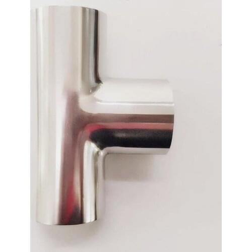 89mm 3.5" Pipe OD Butt Welding Tee 3 Way SUS 316L Stainless Steel Sanitary Fitting Spliter Homebrew Beer Wine