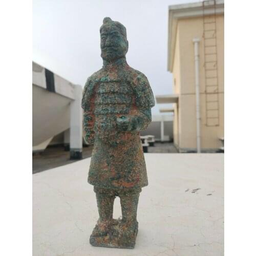 Antique Bronze Statue Terracotta Warriors Soldier Bronze Patina Earth Dynasty