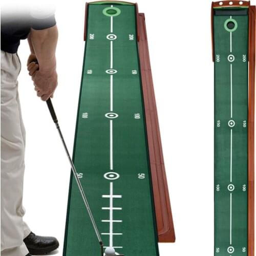 TT Golf Practice Equipment Indoor Solid Wood Putter Office Home Ridge Exerciser Electric Automatic Ball Returning Mat