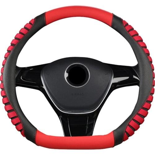 D Shape Car Steering Wheel Cover Non-slip PU Leather+Ice Silk for POLO GOLF 7 Scirocco Suzuki Swift Nissan Rogue High Quality