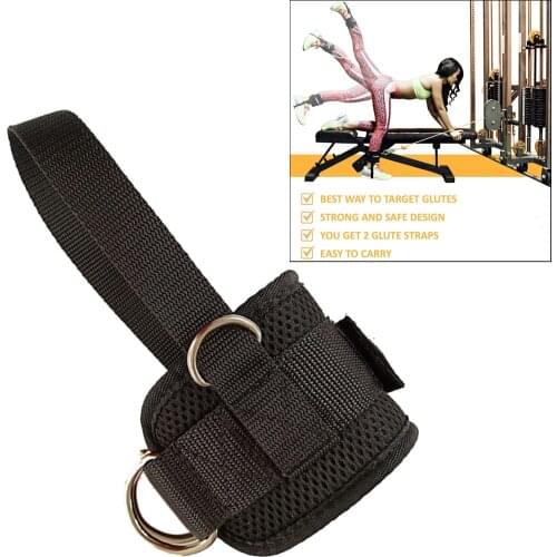 D-ring Ankle Strap Ankle Weights for Cable Machine Fitness Home Gym Legs Glutes Abs and Hip Workouts Fits Women & Men