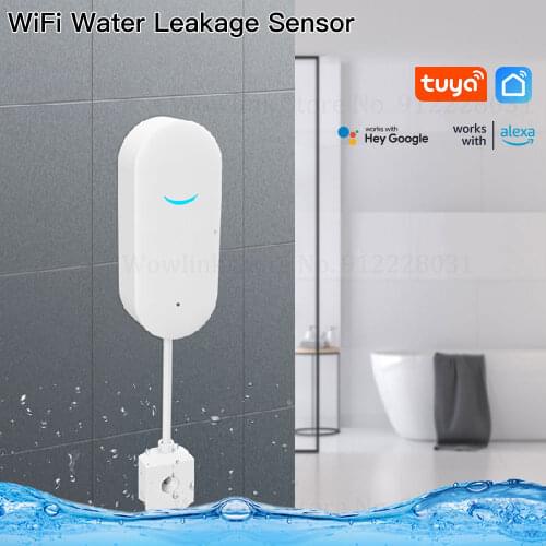WiFi Smart Tuya Water Leakage Sensor With Battery Tuya Water Leak Sensor Detector Flood Alert Overflow Tuya/ Smart Life APP
