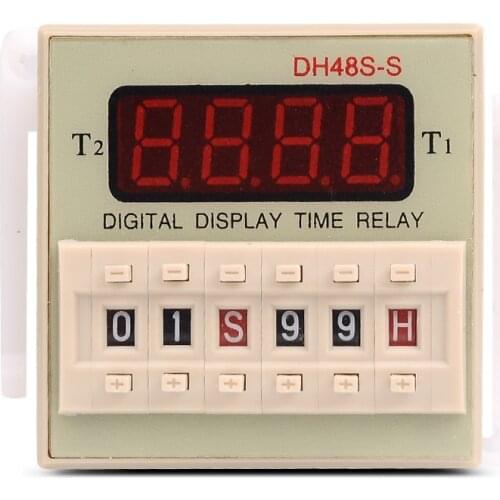 DH48S-S Repeat ON & OFF Cycle Timer Delay SPDT Control Digital Time Relay 8Pins with Socket Base DH48S AC 220V 110V DC 24V 12V