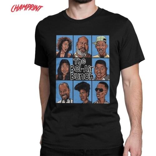 Mens The Fresh Prince Of Bel Air Will Smith T Shirts Cotton Clothing Funny Short Sleeve Round Neck Tee Shirt Plus Size T-Shirt
