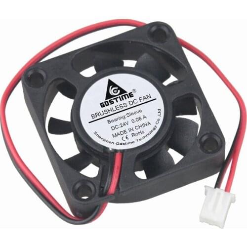 Gdstime 5 Pcs 4cm 40mm x 10mm 9 Blades 2Pin DC Brushless Cooling Fan 24V Small Little Fan 40mmx40mmx10mm 4010