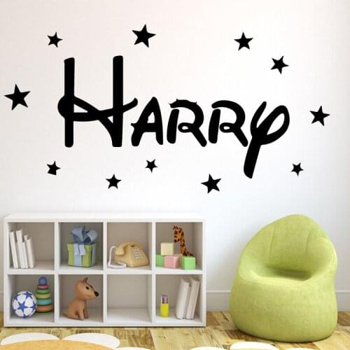 Interesting Custom Name Star Brand Self-adhesive Waterproof Wall Decals For The Living Room Childrens Room Waterproof Wall Art