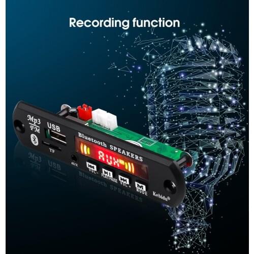 KEBIDU Wireless Bluetooth 12V Car MP3 WMA Decoder Board Audio Module USB AUX TF FM Radio Module 2*3W Amplifier