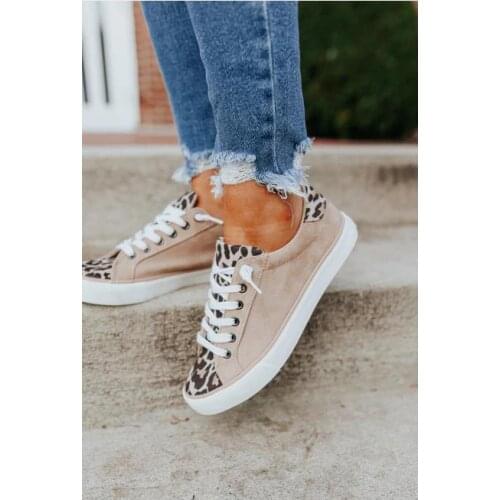 2021 Spring Women Sneakers Casual Leather Running Leopard Shoes Lace Up Breathable Platform Sport Shoes Fashion Suede Sneaker