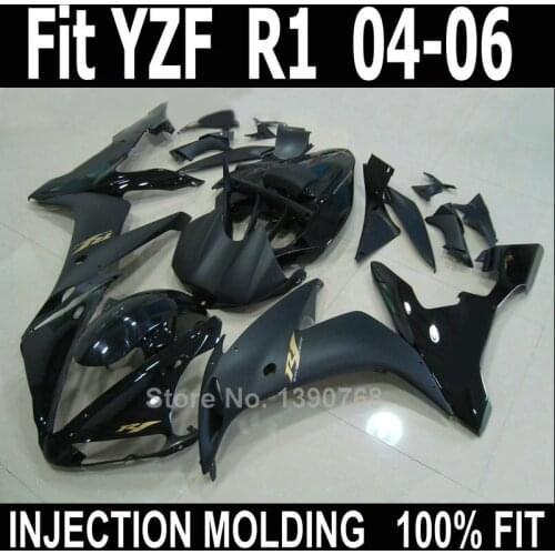 Top selling fairing kit for Yamaha injection molding YZF R1 04 05 06 matte black fairings set YZFR1 2004 2005 2006 LV52