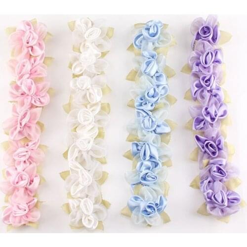 Soft Colors Veil Rose Flowers Green Leaves Little Pearl Wedding Bridal Collar Brooch Girl Banquet Party Princess Belts Cloth Art