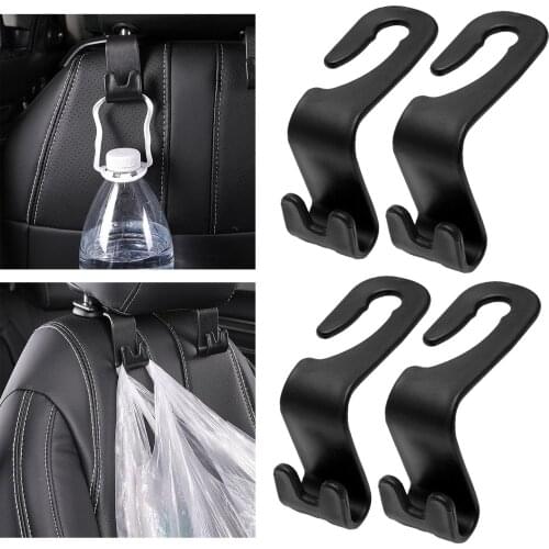 Set of 4 Car Back Seat Headrest Hook er,Uiversal for Handbag Purse Coat,Organizes Effectively