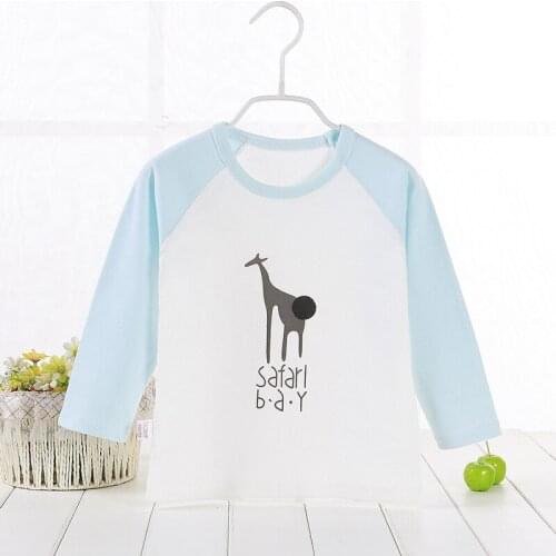 Baby Boy Girl Fall Long Sleevved T-shirt Kids Cartoon Animal Cotton Undershirts Tee T Shirt Children Clothing For 1 2 3 4 Year