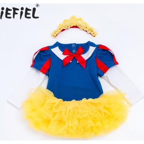 Baby Girls Dress Fancy Birthday Party Carnival Costume Bowknot Romper with Tutu Skirt Crown Princess Cosplay Bebes Clothing Sets