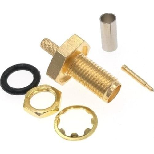 RP-SMA Female Waterproof O-ring Nut Bulkhead RF Connector For RG316 RG174 LMR100 RG179 Cable