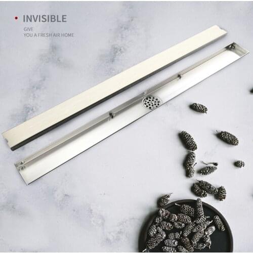 Shower Drain 304 Stainless Steel Shower Floor Drain Long Linear Drainage Drain for Home and Hotel Bathroom Kitchen Floor