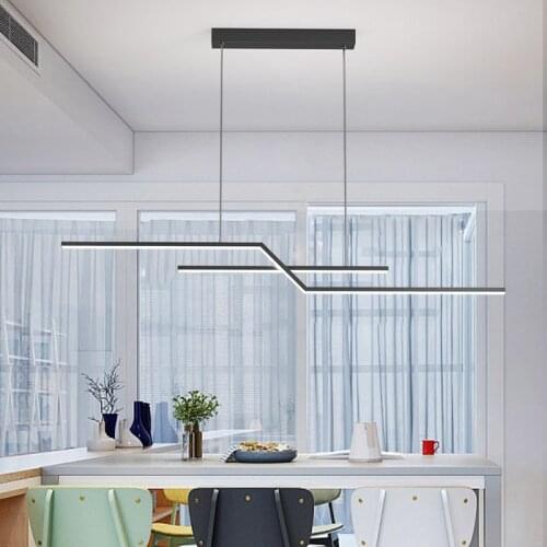 Modern Pendant Lamp Led Home Hanging Chandelier for Kitchen Island Dining Room Loft Black Gold Line Office Shop Indoor Lighting