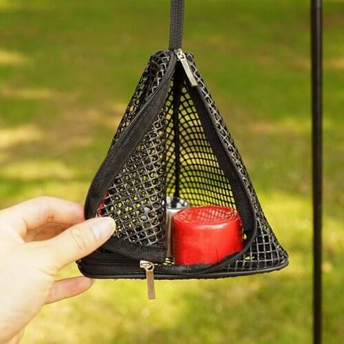 Outdoor Triple-cornered Drying Net Foldable Storage Net Camping Hanging Net Storage Basket PVC Hanging Net Bag