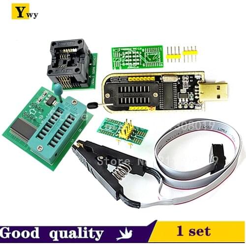 CH341A 24 25 Series EEPROM Flash BIOS USB Programmer Module + SOIC8 SOP8 Test Clip + 1.8V adapter + SOIC8 adapter DIY KIT