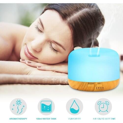 Air Humidifier 300ML 500ML Essential oil diffuser Ultrasonic Cool Mist Maker Fogger Humidifier LED Lamp Aroma Diffuser Electric