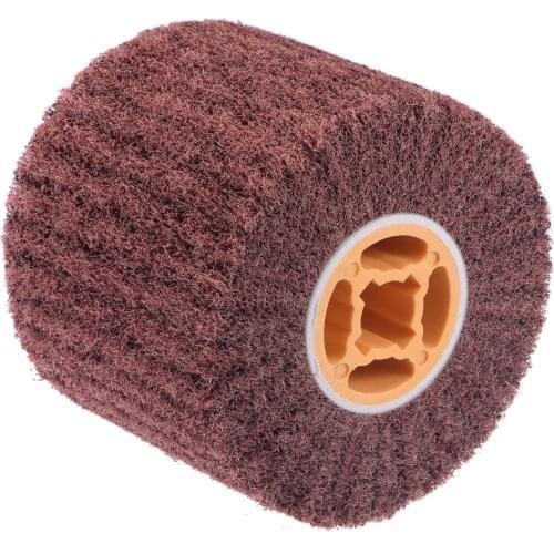 Uxcell 120mmx100mmx19mm 80 Grit Nylon Wire Drawing Non-Woven Polishing Flap Wheel