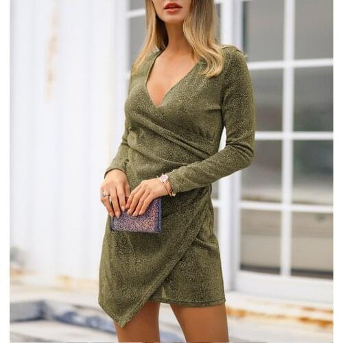 Spring new v-neck stretch dress 1pcs/lot