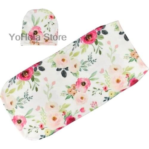 2021 New 0-3M Newborn Baby Boys Girls Sleeping Bags+Hat Flower Print Colorful Soft Sleeping Bags Sleepwear Nightwear 2pcs Set
