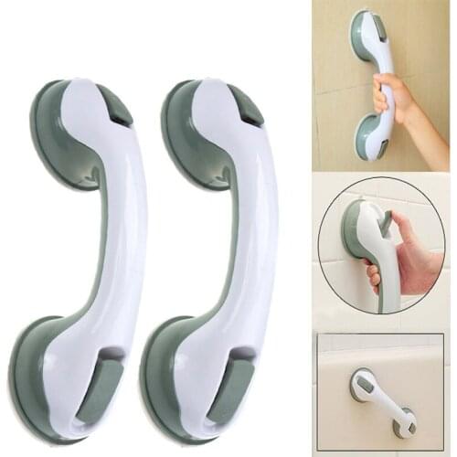 2Pcs Bathroom Suction Cup Handle Grab Bar Anti Slip For Elderly Safety Bath Shower Tub Grab Handle Rail Grip Household Accessory
