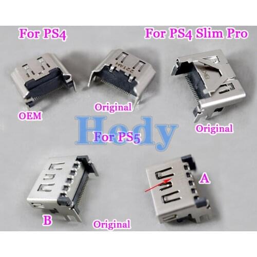 10pcs Original new For PS4 SLIM 1080P HDMI-compatible Socket Port Parts Replacement for PS4 PRO HDMI-compatible Dock