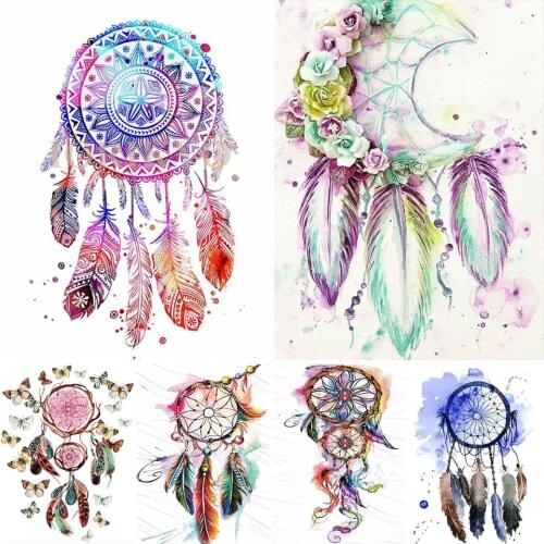 5D DIY Diamond Painting Dreamcatcher Cross Stitch Kit Full Drill Round Embroidery Mosaic Art Picture of Rhinestones Decor Sale