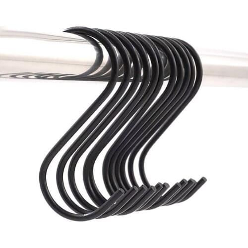 Ayevin 6pcs Wall Hangers Frame Hanger 3.2inch Black Stainless S hook Kitchen Hooks For Utensils Xmas Gift Decors Hanging Hooks